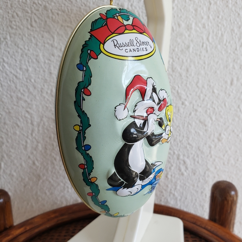 #Christmas Ornament Tin Russel Stover Candies Warner Brass 1997 Looney Tunes Tom